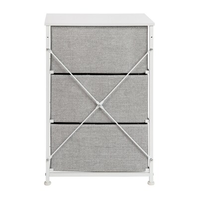 Flash Furniture 3 Drawer Vertical Storage Dresser, White/Light Gray (WX5L20XWHGR)