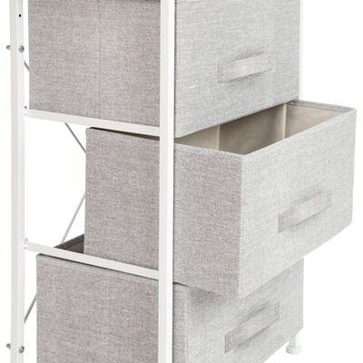 Flash Furniture 3 Drawer Vertical Storage Dresser, White/Light Gray (WX5L20XWHGR)