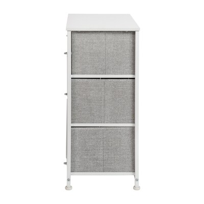 Flash Furniture 3 Drawer Vertical Storage Dresser, White/Light Gray (WX5L20XWHGR)