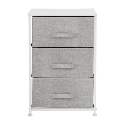 Flash Furniture 3 Drawer Vertical Storage Dresser, White/Light Gray (WX5L20XWHGR)