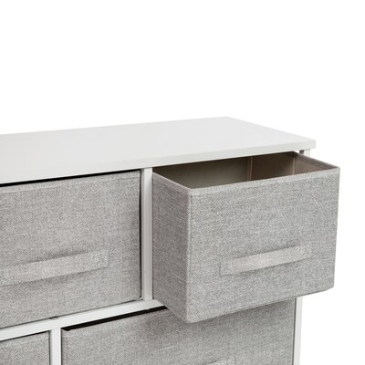 Flash Furniture 5 Drawer Vertical Storage Dresser, White/Light Gray (WX5L206XWHGR)
