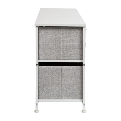 Flash Furniture 5 Drawer Vertical Storage Dresser, White/Light Gray (WX5L206XWHGR)