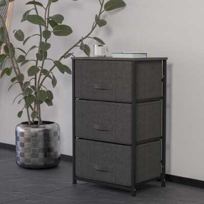 Flash Furniture 3 Drawer Vertical Storage Dresser, Black/Dark Gray (WX5L20XBKGR)