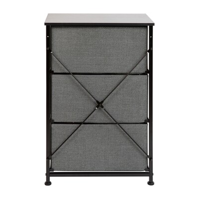 Flash Furniture 3 Drawer Vertical Storage Dresser, Black/Dark Gray (WX5L20XBKGR)