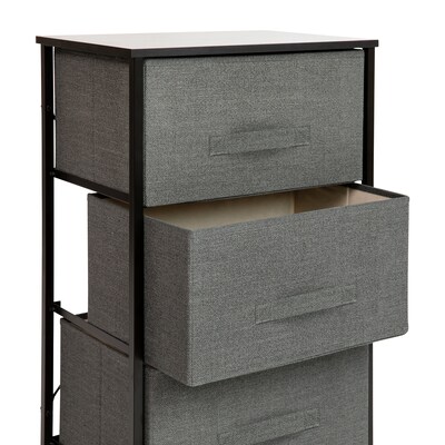 Flash Furniture 3 Drawer Vertical Storage Dresser, Black/Dark Gray (WX5L20XBKGR)