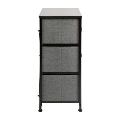 Flash Furniture 3 Drawer Vertical Storage Dresser, Black/Dark Gray (WX5L20XBKGR)