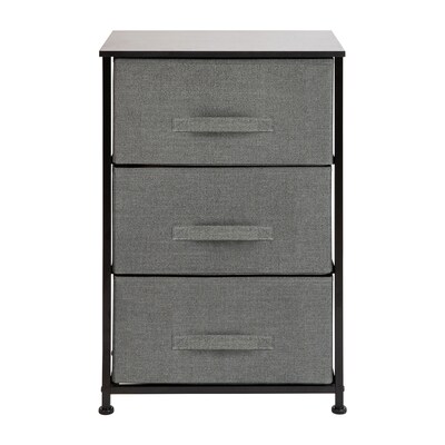 Flash Furniture 3 Drawer Vertical Storage Dresser, Black/Dark Gray (WX5L20XBKGR)