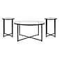 Flash Furniture Greenwich Collection 35.5" x 35.5" Living Room Accent Table Set, Clear/Matte Black (NANCEK1786BK)