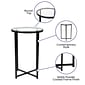 Flash Furniture Greenwich Collection 35.5" x 35.5" Living Room Accent Table Set, Clear/Matte Black (NANCEK1786BK)