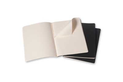 Moleskine Cahier Journal, Set of 3, Soft Cover, X-Large, 7.5" x 9.75", Ruled, Black (705014)