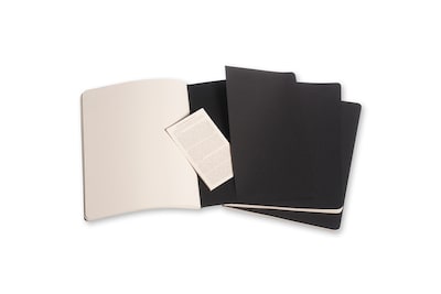 Moleskine Cahier Journal, Set of 3, Soft Cover, X-Large, 7.5" x 9.75", Ruled, Black (705014)