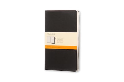 Moleskine Cahier Journal, Set of 3, Soft Cover, Large, 5 x 8.25, Ruled, Black (704956)