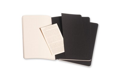 Moleskine Cahier Journal, Set of 3, Soft Cover, Large, 5" x 8.25", Ruled, Black (704956)
