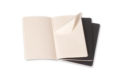 Moleskine Cahier Journal, Set of 3, Soft Cover, Pocket, 3.5" x 5.5", Ruled, Black (704895)