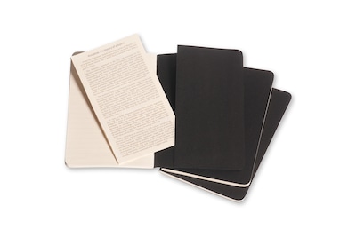 Moleskine Cahier Journal, Set of 3, Soft Cover, Pocket, 3.5" x 5.5", Ruled, Black (704895)