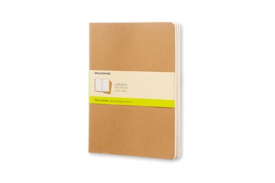 Moleskine Cahier Journal, 7.5 x 9.75, Brown, 120 Pages, 3/Pack (43195-PK3)