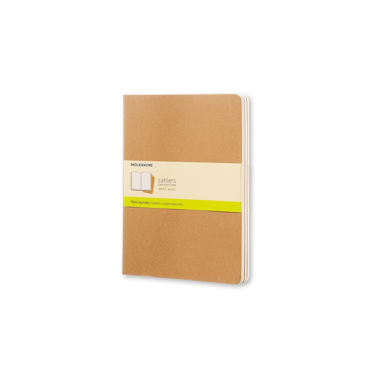 Moleskine Cahier Journal, 7.5 x 9.75, Brown, 120 Pages, 3/Pack (43195-PK3)