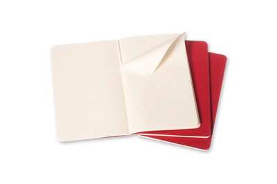 Moleskine Cahier Journal, 5" x 8.25", Red, 80 Pages, 3/Pack (43190-PK3)