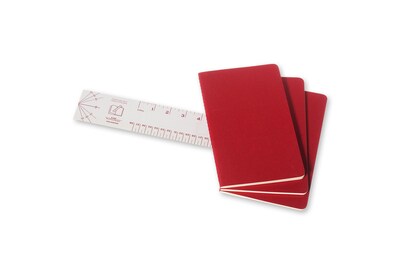 Moleskine Cahier Journal, 5" x 8.25", Red, 80 Pages, 3/Pack (43190-PK3)