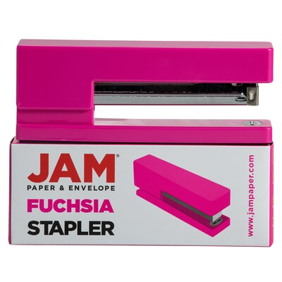 JAM Paper Modern Desktop Stapler, 10 Sheet Capacity, Pink (337PIZ)