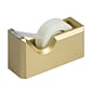JAM Paper® Office & Desk Sets, 1 Stapler & 1 Tape Dispenser, Gold, 2/Pack (3378go)