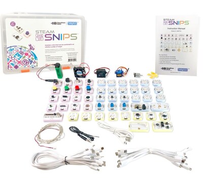 HamiltonBuhl Steam Snips Kit, Electronic Building and Coding Modules, White, (SNIP18)