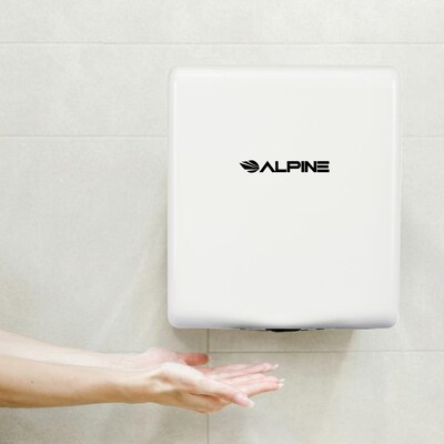 Alpine Industries Willow Commercial High Speed Automatic Electric Hand Dryer, White, (405-10-WHI)