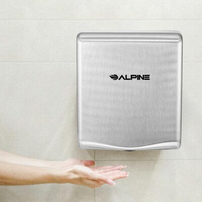 Alpine Industries Willow Commercial High Speed Automatic Electric Hand Dryer, Stainless Steel, (405-10-SSB)