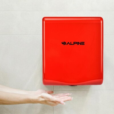 Alpine Industries Willow Commercial High Speed Automatic Electric Hand Dryer, Red, (405-10-RED)