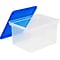 Storex File Storage Box with Snap-On Lid, Letter/Legal Size, Clear/Blue (STX61508U01C)