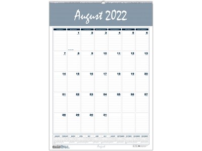 2022-2023 House of Doolittle Recycled Bar Harbor 31.25 x 22 Academic Monthly Wall Calendar, White/Blue (354-23)