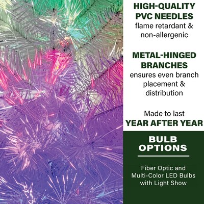 Fraser Hill Farm Holiday Indoor Tabletop 2' Fiber Optic Prelit Christmas Tree, White (FFFTFOPT024-6WH)