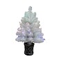 Fraser Hill Farm Holiday Indoor Tabletop 2' Fiber Optic Prelit Christmas Tree, White (FFFTFOPT024-6WH)