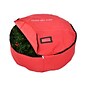 Fraser Hill Farm Holiday 36" Heavy-Duty Storage Bag for Large Wreaths and Garlands, Red (FFSBWR039-RD)