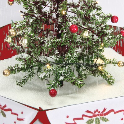 Fraser Hill Farm Let It Snow Series 29" Musical Snowy Tree, Green/Red (FSTR029A-RD)