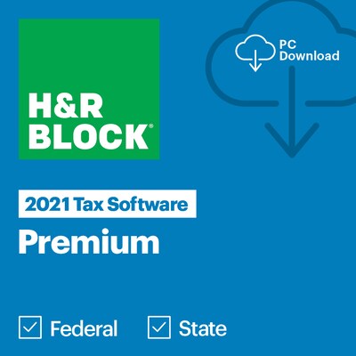 H&R Block Premium 2021 for 1 User, Windows, Download (1516800-21Staples)