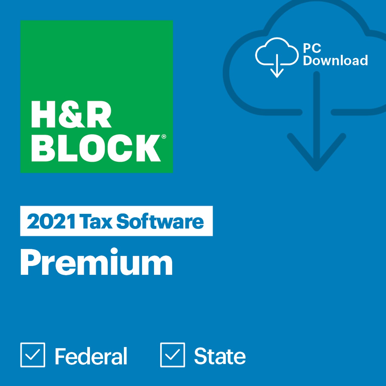 H&R Block Premium 2021 for 1 User, Windows, Download (1516800-21Staples)