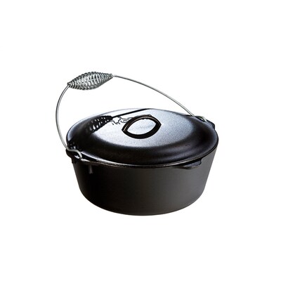Lodge Cast Iron Dutch Oven With Bail Handle 7 Quart Black L10DO3