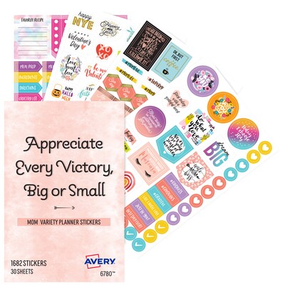 Avery Variety Pack Planner Stickers, Assorted Colors, 1,820/Pack (6780)
