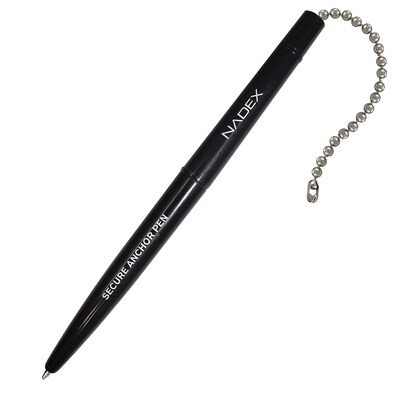 Nadex Coins Ball and Chain Security Pen Set, Black, Dozen (NCC1-1135)