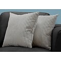 Monarch Specialties 18 x 18 Polyester Black,Light Grey Accent Pillow, Set of 2 (I 9237)