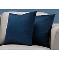 Monarch Specialties 18 x 18 Polyester Blue Accent Pillow, Set of 2 (I 9283)