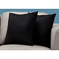 Monarch Specialties 18 x 18 Polyester Black Accent Pillow, Set of 2 (I 9287)