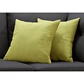 Monarch Specialties 18 x 18 Polyester Green Accent Pillow, Set of 2 (I 9293)
