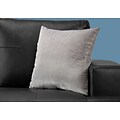 Monarch Specialties 18 x 18 Polyester Silver Accent Pillow (I 9306)