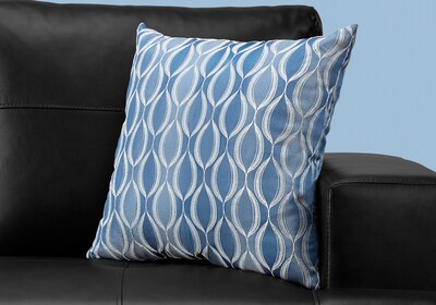 Monarch Specialties 18 x 18 Polyester Blue Accent Pillow (I 9348)