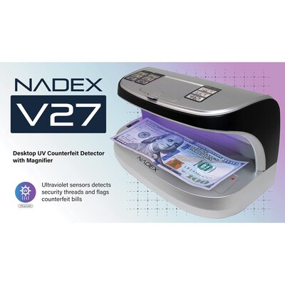 Nadex Coins V27 Desktop UV Counterfeit Detector with Micro Print Magnifier (NCC1-1142)