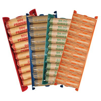 Nadex Coins Assorted Stackable Aluminum Coin Trays, 4 Pack (NCC1-1105)
