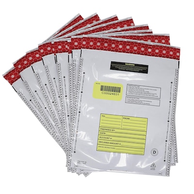 Nadex Coins Opaque Tamper-Evident Cash and Coin Bank Deposit Bags, 12" x 16", 50 Pack (NCC1-1122)