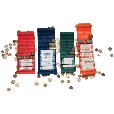 Nadex Coins Rolled Coin Storage Organizer Tray Set with Ridges for Loose Coins (NCS8-1009)